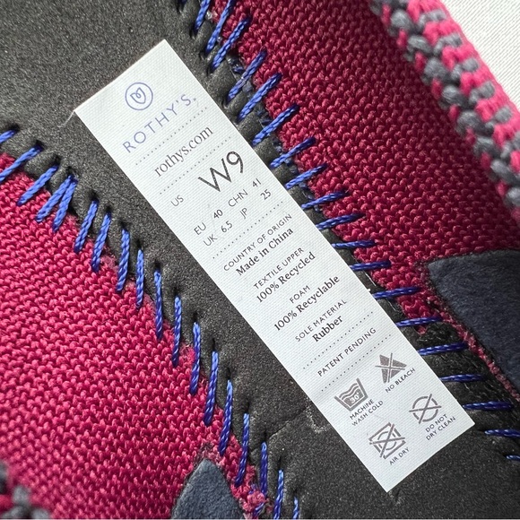 ROTHY’S: “The Point” Crimson Cap Toe Size 9 NIB - Picture 8 of 14